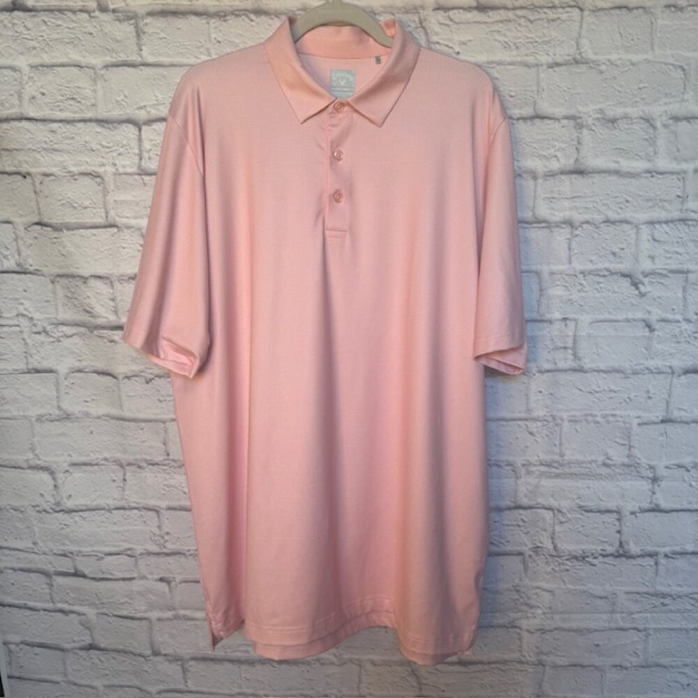 Calloway Mens Golf XL Shirt OptiDri pink / white